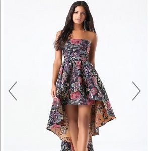 BEBE Two Piece High-Low Jacquard Dress - Size 6